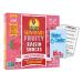 Sour Strawberry Flavoured Raisins Snack Bundle. Includes (1) Package of Sun-Maid Fruity Raisin Snacks Sour Strawberry Flavour (140g box 7 pouches) with Water Cooler Trivia Game by BIG MAPLE . Tasty Snack for School Office Home Party