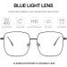 Dollger Blue Light Filter Glasses for Men & Women - Square Metal Frame Anti-Blue Light PC & TV Gaming Glasses - Buy Online on GoSupps.com