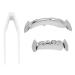 Grillz teeth grillz braces hip hop teeth grill set reusable unfading copper halloween festival teeth decoration bracket (silver)