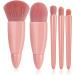 kawehiop 5 Pieces Makeup Brushes Plastic Handle with Mirror Powder Foundation Beauty Make Up Soft Brush Beginner Cosmetics - Buy Online on GoSupps.com