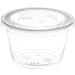 100 Clear Jello Shot Cups with Lids - 4 oz Plastic Portion, Condiment, Sauce, Dressing Container for On-the-Go - Buy Online on GoSupps.com