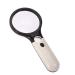Light Magnifying Glass 45 Times Double Lens Magnifier 3 Times Handheld Magnifying Glass Old Reading Magnifying Glass White 190x83x28 Mm Made in China
