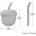 Acorn Toddler Cup - Silicone Sippy Trainer Straw Cup for Baby, Toddler, Child Feeding - Unbreakable, Spill-Proof, Non-Slip - BPA-Free Gray 6.7 oz - Buy Online on GoSupps.com
