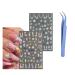 4 Sheets Flower Nail Art Stickers Decals Self-Adhesive Floral Summer Leaves Nail Supplies Nail Art Design 5D Daisy Flower Nail Art Stickers with Tweezer (Flower-4sheets)