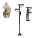 Folding Walking Stick with Built-in LED Lights Elderly Crutch 10 Height Adjustment Non-Slip Assist Cane Hiking Telescopic Crutch