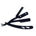 Stainless Steel Straight Edge Barber Shaving Razor Sicastar Folding Straight Razor Single Edge Replaceable Blades fit for All of Double Edge Razor Blades (Black)