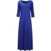Jacansi Women's 3/4 Sleeve Maxi Dress Casual Boat Neck with Pockets - Blue - Buy Online on GoSupps.com