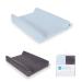 Ceba Baby Cover for changing pads - 2 -Set wrapping coverage for the 2 -wedge wrappere 50x70 / 50x80 cm - cover for diaper pad - cotton extra thick and cozy - dark gray + blue