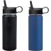 Top Souls Wide Mouth Straw Lids Compatible with Most Sports Water Bottles 2 Lids 2 Long Straws 2 Brushes in 1 Value Pack.(Black x2) - Buy Online on GoSupps.com