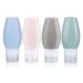 Uervoton 4 Pack Silicone Travel Bottle Leak Proof Refillable Squeezable Containers Set with Label and Transparent Carry Bag for Liquid Shampoos Soap and Toiletries - 90ml TB-4PACK