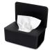 Wet wipes box on the go baby wet wing box box for wet wipes napkins storage box damp toilet paper box plastic wet wipes donor with lid for home office (black)