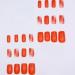 Shop 24Pcs Orange Press on Nails - Medium Square Glossy Marble Texture with Glitter Gold Foil Design | Full Cover Acrylic Stick on Nails for Women & Girls - International Shipping Available - Buy Online on GoSupps.com