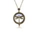 AKOAK 5X Portable Vintage Magnifying Glass Pendant Necklace for Library Reading Fine Print Zooming Increase Vision Jewelry and Gift (Dragonfly)