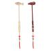 Minkissy 4 piece of wood massage hammer body massage hammer practical massage device body percussion hammer full body hammer wood massage tool hammer pumpkin shape silicone massage head