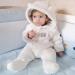 Baby Winter Snowsuit Romper with Hood | Boy & Girl One-Piece Outerwear Set | Thick & Warm | White | 3-6 Months - Buy Online on GoSupps.com