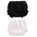 AYIYO Unisex Toddler Diaper Cover - Newborn Baby Girls Boys Kids Linen Bloomer Shorts 2Pcs 12-24 Months Black+white