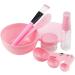 JZK 9 DIY face mask facial mask mixing bowl tool set kit including bowl spatula brush measuring spoons spray bottle little pot sponge pink - Buy Online on GoSupps.com