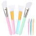 Uraqt mask brush silicone 7PC's face mask brush facial brush silicone cosmetics brush silicone hairless face mask brush set silicone with eyebrow razor DIY make-up tool