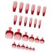 48 Pcs French Tip Square Press on Nails & Toenails Set - White Pink Medium Coffin Glossy False Nails for Women & Girls with Adhesive Glue & Nail File - Buy Online on GoSupps.com