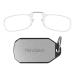 ThinOptics reading glasses as a keychain. Transparent frame strength 2.00 Strength 2.00 Colorless frame