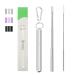 Reusable straw collapsible and portable telescopic stainless steel comes with cleaning tool travel case and colored tips (Silver)