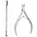 Cuticle Pusher Cuticle Cutter Remover Cuticle Trimmer Nipper Nail Clipper Sets Nail Care Kit Professional Stainless Steel Manicure Pedicure Tools Silver