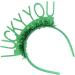 hgnxa Saint Patricks Day Green Glitter Tinsel Headband Head Bopper Irish Party Lucky Shamrock Hair Hoop Costume Accessory Type1 - Buy Online on GoSupps.com