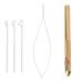 Hair Extension Tools Alloy Threader Pulling Hook Loop for Professional Hair Styling Accessory Practical Design Portbale Suitable Women Girls Hair Makeup(Gold)
