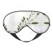 White Wild Green Twig Print Unisex Sleeping Eye Mask Soft Comfortable Light-Blocking Eye Mask Black