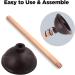 Heavy Duty Toilet Plunger - Strong Suction Force Cup Rubber with 18 Wooden Handle - Buy Online on GoSupps.com