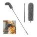 Daiilg Gutter Cleaning Brush Roofing Tool with Telescopic Extendable Pole 8.2Ft Guard Cleaner Tool Easy Remove Leave grey