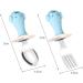 Vicloon Baby Fork and Spoon Set - 2Pcs Infant Training Utensils for Baby Led Weaning - Silicone Stainless Steel Short Handle Tableware for Kids - Penguins - Buy Online on GoSupps.com