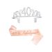 minkissy 1 Set Party Sash Tiaras for Girls Satin Sash 40th Birthday Party Etiquette Belt Crowns for Adults Bridal Headpiece Comb Womens Belt Rhinestone Hair Comb Woman Forty Princess Miss