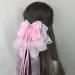 Women Handmade Ribbon Lace Big Bow Hair Clip - Pink Princess Barrette - Buy Online on GoSupps.com