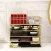 Anncus Fashion Gold Glass Desktop Makeup Organizer Makeup Powder Storage Box Lipstick Holder Perfume Organizer Eye Shadow Storage Box - (Color: Gold) - Buy Online on GoSupps.com