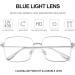 Shop Dollger Blue Light Filter Glasses for Men & Women - Anti Blue Light Square Metal Frame for PC TV & Gaming - Stylish Silver Design - Buy Online on GoSupps.com
