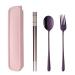 Do Buy Stainless Steel Fork Spoon Chopsticks with a Durable Case for Home Outdoor Camping Traveling Hiking, Purple