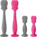 Baby Diaper Cream Spatulas Baby Diaper Rash Cream Applicator With Suction Cup And Humanized Handle Silicone Brush Multi-Purpose Tool BPA-Free Butt Paste Spatula For Newborn Baby Pink