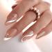 24Pcs/Set Press On Nails Sweet temperament nude nail art simple and gentle medium length European almond fake nails Full Cover Nails Press on nails for Women and Girls