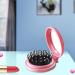 Folding Hair Brush with Mirror - Mini Compact Massage Comb for Girls and Women (Pink+White) - Buy Online on GoSupps.com