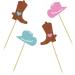 UXYOKM 24Pcs Gender Reveal Cupcake Toppers Glitter Cow Boy or Girl Cupcake Picks Blue Pink Cowboy Hat and Boots Gender Reveal Theme Baby Shower Kids Birthday Party Cake Decoration Supplies - Buy Online on GoSupps.com