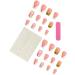 24Pcs Press on Nails Short French Tips Fake Nails Acrylic Square False Nails Summer Reusable Artificial Daisy Nails for Women and Girls - Buy Online on GoSupps.com