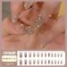 24Pcs/Set Press On Nails Medium Length Diamond Glitter Powder False Nails Acrylic Fake Nails Full Cover Nails Tips Artificial Finger Manicure Press on nails for Women and Girls - Buy Online on GoSupps.com