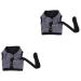 Minkissy 2 pieces of hamster leash ferret clothing breastband cloth guinea pig dishes and leash chinchilla costume guinea pig leash leash vest style harness rabbit dishes rope size 2x2Pcs gray black 2 pieces