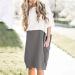 Quealent Women's Baggy House Dress Plus Size with Pockets | O-Neck Short Sleeves Casual Loose Cotton Vintage Dress in Gray - Buy Online on GoSupps.com