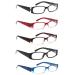 5 Pack Spring Hinge Reading Glasses Rectangular Fashion Quality Readers for Men and Women 5 Pack Mix 2.5 x