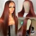 22 Inch Reddish Brown Lace Front Human Hair Wig for Black Women | HD Transparent Straight Lace Front Wig with Baby Hair | Pre-Plucked and Glueless - Buy Online on GoSupps.com