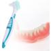 Smalibal Premium Denture Cleaning Brush Set - Double Sided Brush for False Teeth Cleaning - Portable with Multi-Layered Bristles & Ergonomic Rubber Handle in Purple - Buy Online on GoSupps.com