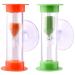 2 pieces of hourglass toothbrush hourglass for two/three minutes hourglass with suction cup colorful sand timer sandwear set for children for games cooking