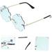 Gleavi 3 Pairs of Retro Metallic Sunglasses - Fashionable & Funny Party Glasses (Cool Blue 13.5x12.6x5.5cm) | International Shipping Available - Buy Online on GoSupps.com